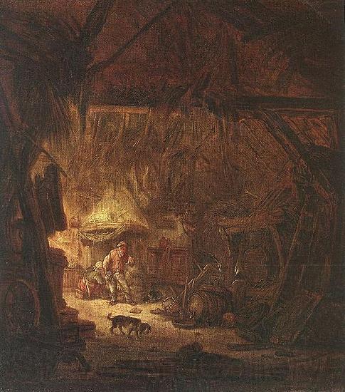 Isaac van Ostade Interior of a Peasant House Norge oil painting art